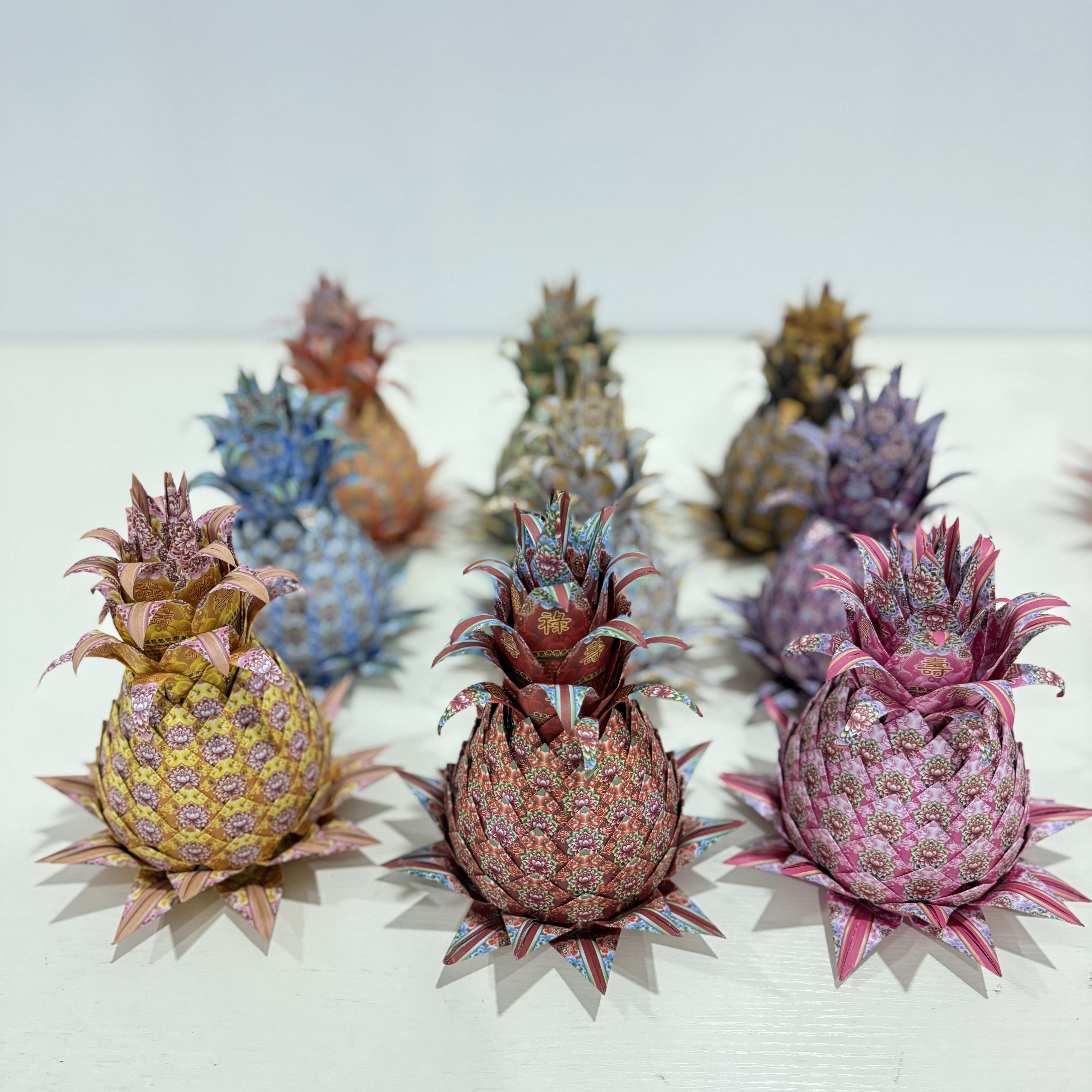 32×15 特色手工工艺品大号小号九色愿界凤梨菠萝莲花成品1套9个