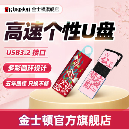 金士顿官方正品车载u盘64G大容量DIY少女U盘移动高速车载手机电脑