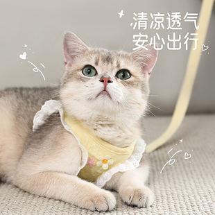 小奶猫小型犬狗狗防跑遛猫绳 猫咪牵引绳防挣脱外出专用溜猫背心式