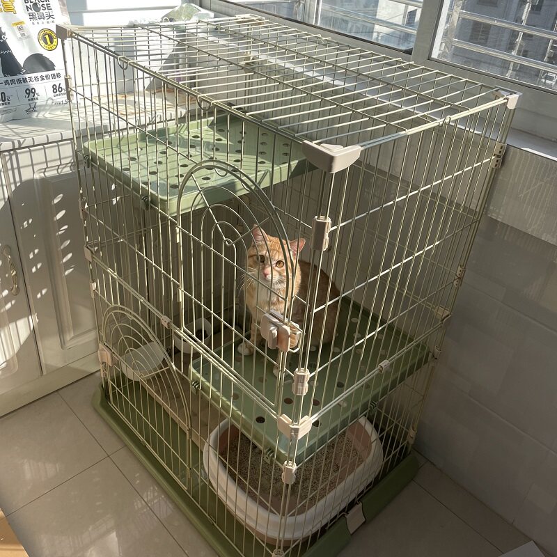 猫笼子家用室内超大自由空间带厕所猫屋猫舍猫咪用品小型两层别墅_虎窝淘