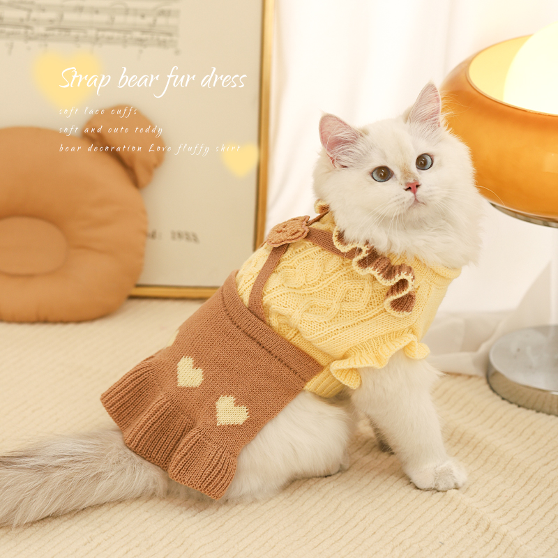 猫咪秋冬保暖可爱毛衣裙