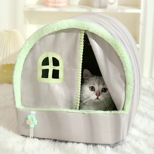 猫窝冬季 通用房子睡觉躲避屋猫床猫帐篷 保暖宠物床封闭式 小猫四季