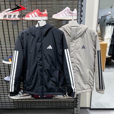 阿迪达斯男装2025冬新款防风保暖运动休闲棉衣外套 JY8303 JY8305