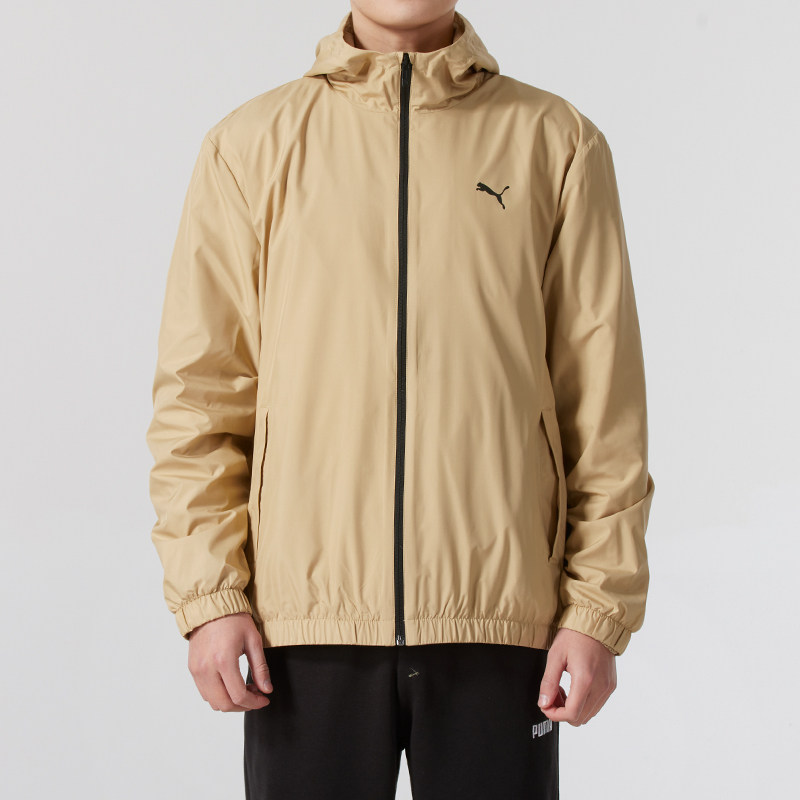 PUMA彪马男装2025春新款运动休闲舒适防风连帽夹克外套 691345-84