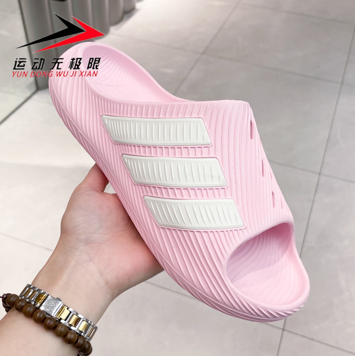 Adidas阿迪达斯男鞋2026夏季新款日常休闲舒适缓震运动拖鞋KI0056