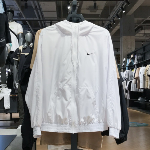 NIKE耐克女装2025夏季新款宽松简约轻盈连帽夹克防晒衣FV6299-100