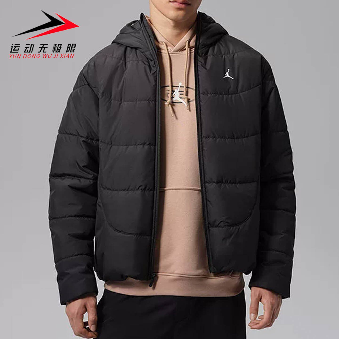 NIKE耐克男装2026冬新款防风保暖运动休闲棉衣连帽外套IM7608-010