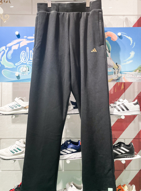 阿迪达斯男裤2024春新款CNY加绒保暖舒适运动休闲直筒长裤 JE3495