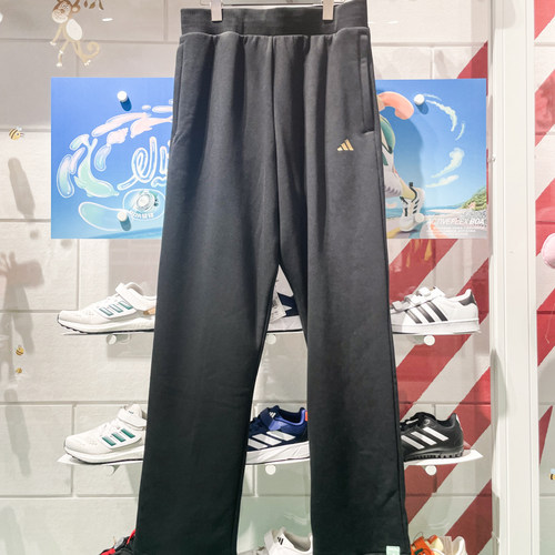 阿迪达斯男加绒保暖休闲直筒长裤