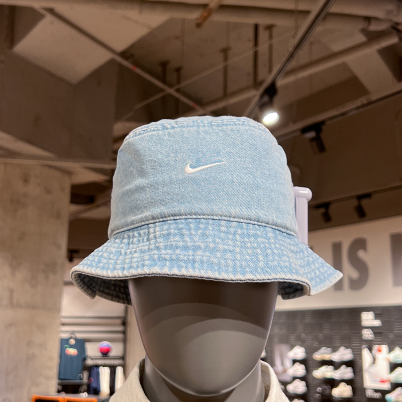 NIKE耐克男女帽2024秋新款牛仔布运动帽防晒遮阳渔夫帽HF0384-429