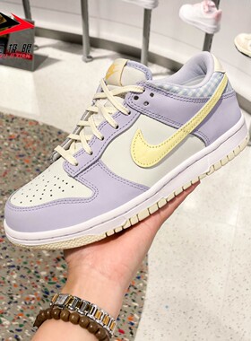 Nike耐克2025新款Dunk Low SE大童复古拼接格纹运动鞋 FJ4641-536