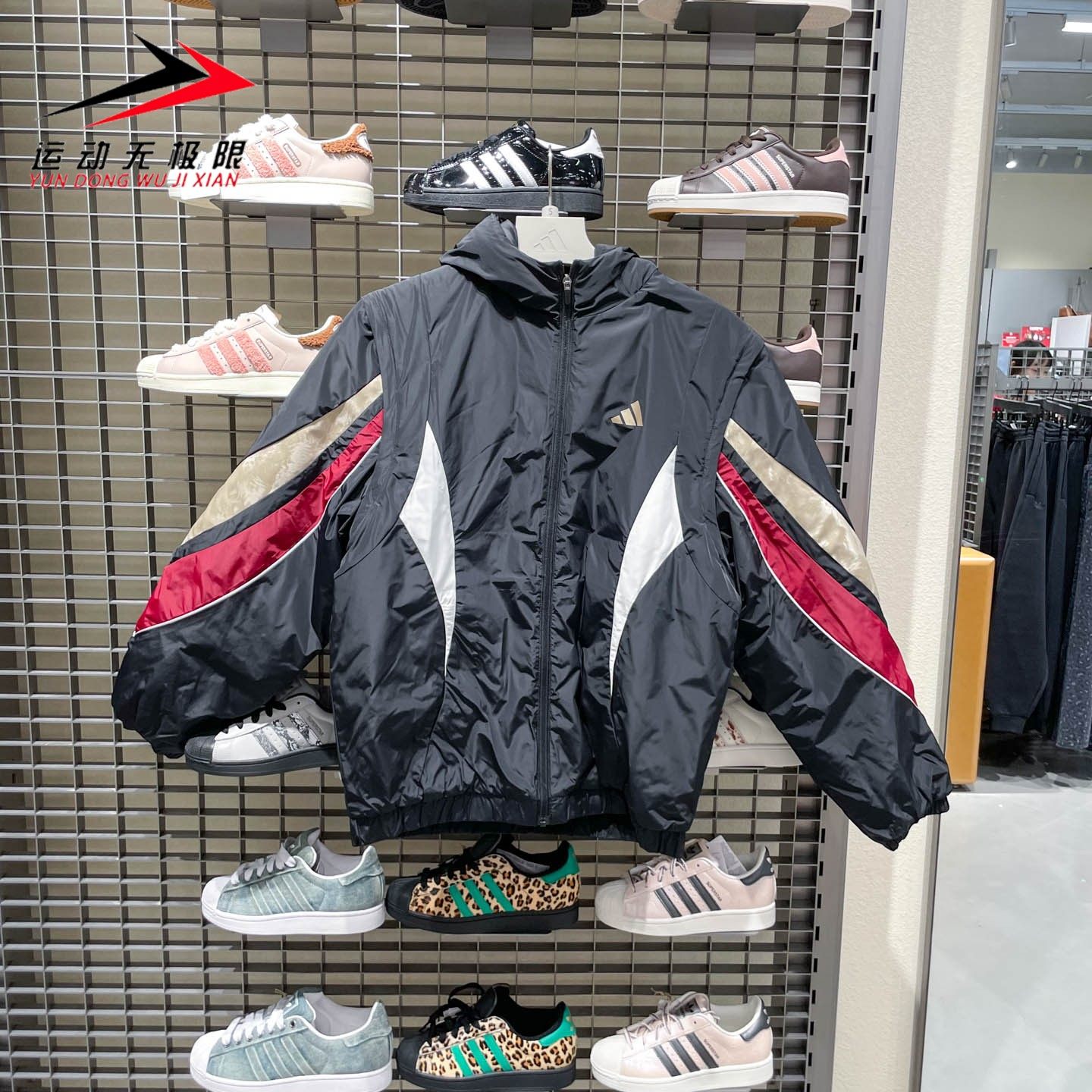 Adidas阿迪达斯男子2026新年款保暖篮球可拆卸运动棉服外套KS3171