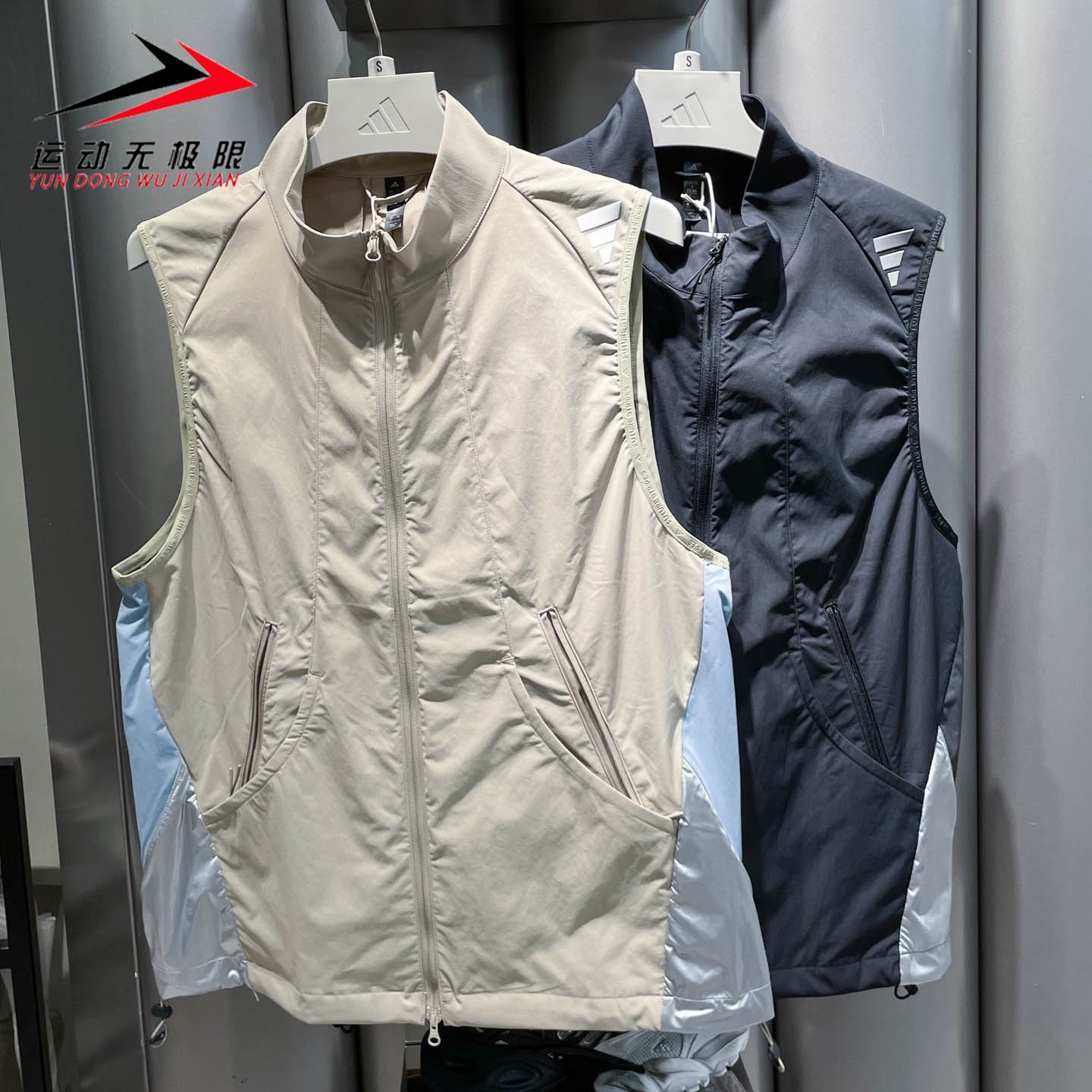 Adidas阿迪达斯男装2026夏款运动背心无袖夹克外套 KR5030 KR5031