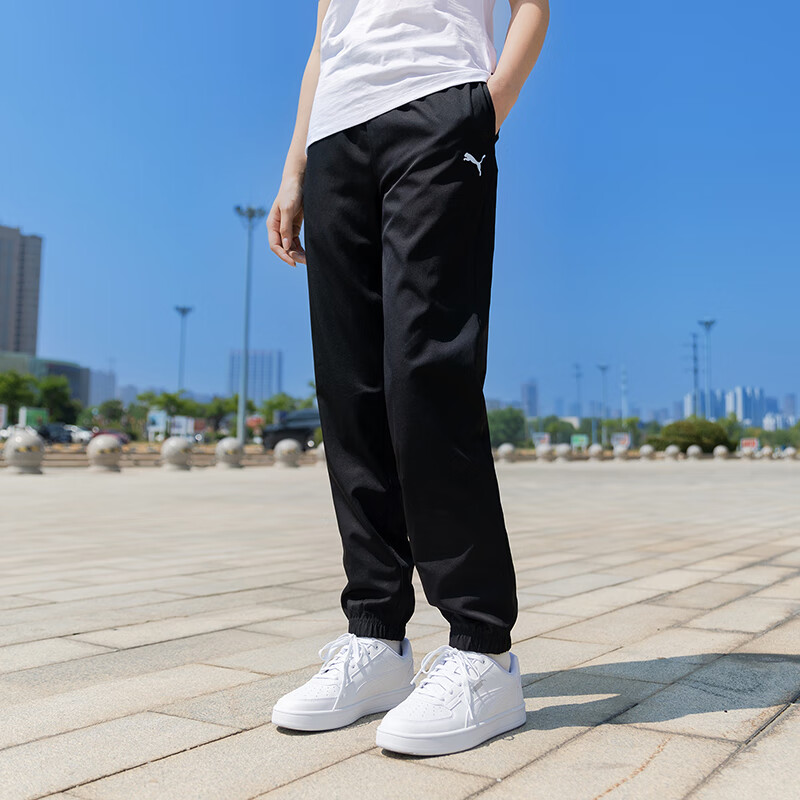 PUMA彪马女裤2024冬季新款梭织跑步训练运动裤收口长裤 588952-01