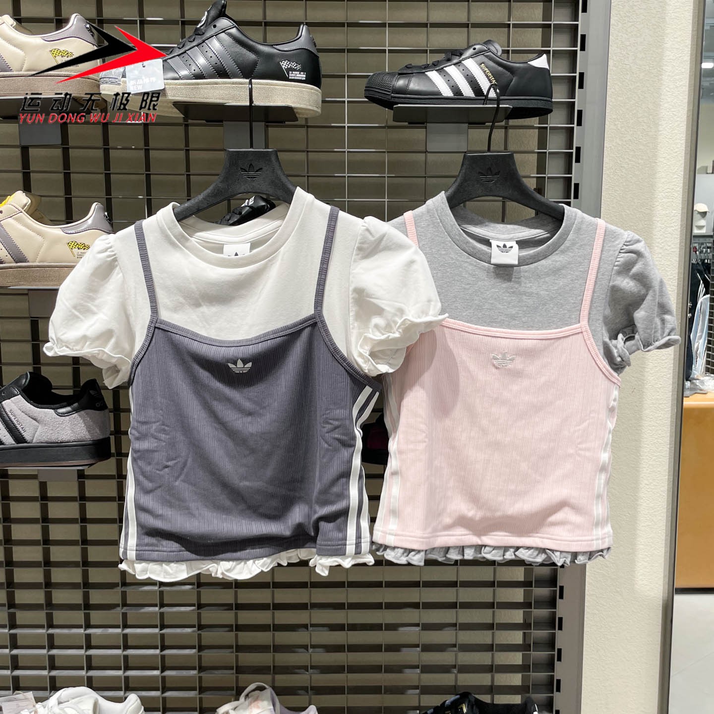 阿迪达斯三叶草女装2026年秋新款经典泡泡袖休闲上衣LI5117LI5118