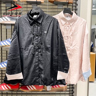 阿迪达斯三叶草女装2025秋款运动休闲复古夹克外套 KB6407 KB6408