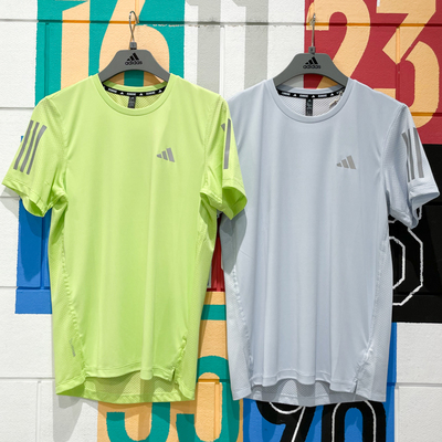 ADIDAS阿迪达斯男2025夏款速干透气跑步运动短袖T恤JY6983 JY6984