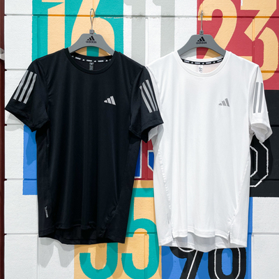 ADIDAS阿迪达斯男2025夏款圆领透气速干跑步短袖T恤JY6981 JY6982