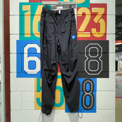 ADIDAS阿迪达斯三叶草男裤2024秋季款梭织宽松休闲运动长裤JC6837