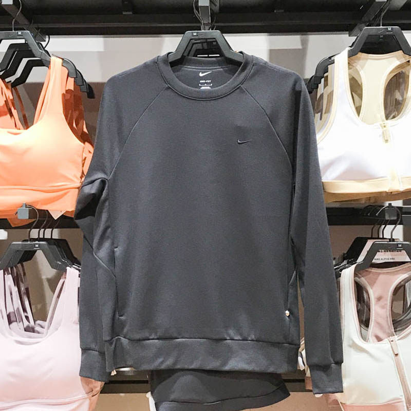 NIKE耐克男2025春新款速干防晒圆领针织休闲卫衣套头衫FZ0972-010