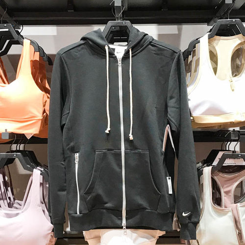 NIKE耐克男装2025春款全长拉链经典百搭速干篮球连帽衫FZ0223-010