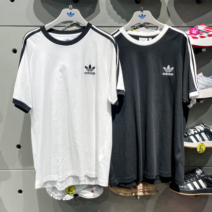 ADIDAS阿迪达斯三叶草男子2025夏舒适运动休闲短袖T恤KB2459 2460