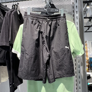 PUMA彪马男裤2024夏季新款跑步训练健身休闲短裤五分裤 628374-01