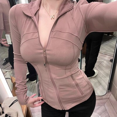 高品质舒适Define瑜伽服女拉链紧身上衣立领夹克修身外套跑步运动