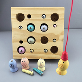 幼儿童抓虫游戏蒙氏早教男孩益智力开发宝宝钓鱼磁性玩具1 3岁