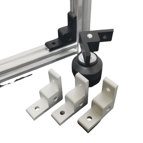 2020铝型材的板材固定件 地脚轮子连接件 直角件 挤压角码 端面