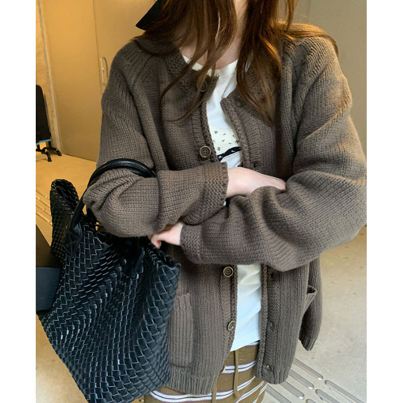 常规纯色粗针2025秋季双排扣混纺