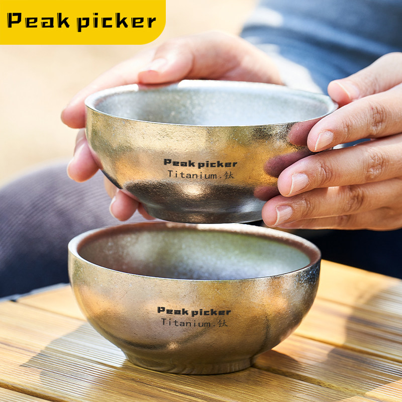 纯钛碗双层隔热饭碗食品级家用儿童成人碗套装吃米饭泡面汤碗防摔