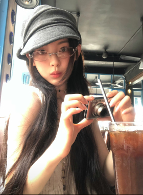 杨超越同款帽子爱心扣鸭舌帽堆堆帽秋上新复古帽子女时尚潮报童帽