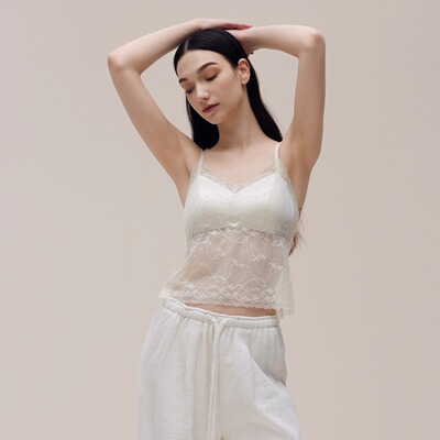 凯特西施高奢乳胶蕾丝吊带背心