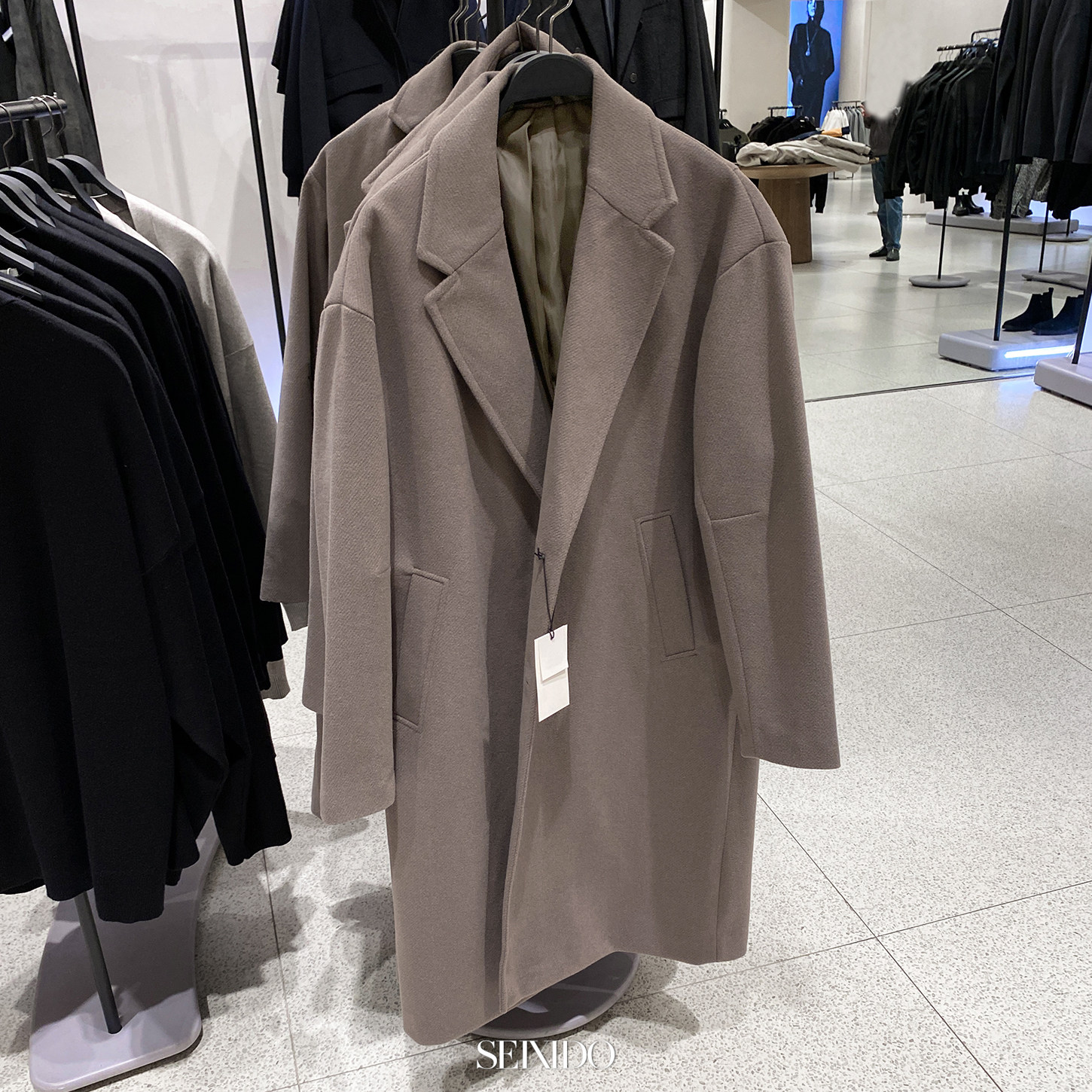 柜799！秋冬新品男装中长款宽松休闲大衣西装领派克外套 5070/400