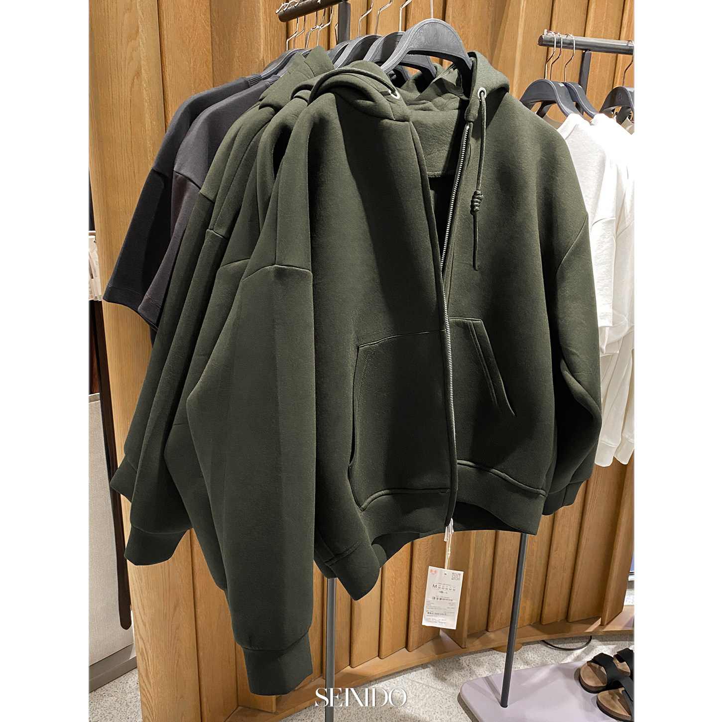 柜549！秋冬新款男装欧美简约休闲宽松空气棉连帽卫衣外套1437380,男装,卫衣,淘宝优惠券,粉丝福利购,淘宝优惠卷