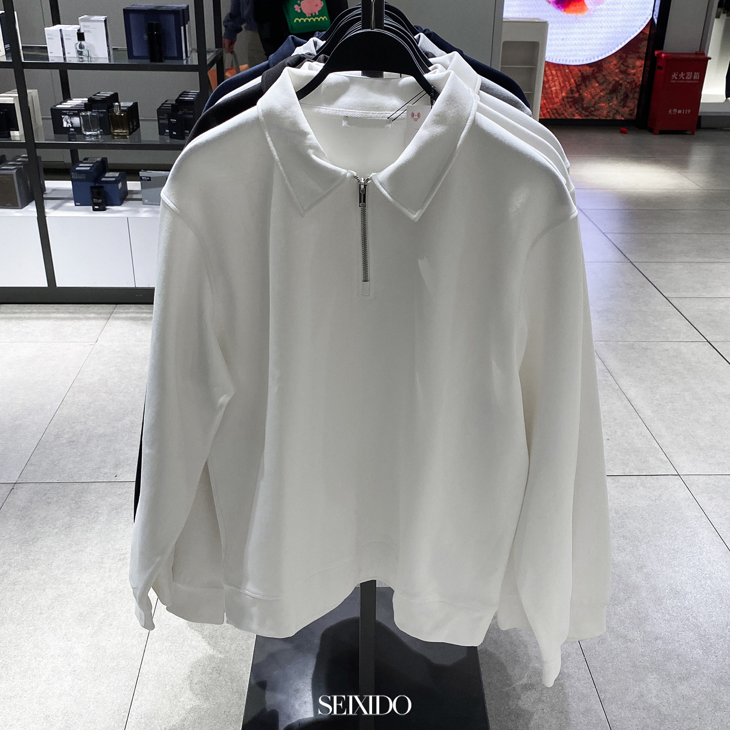 柜329！春季款男装半拉链翻领长袖POLO衫简约休闲外套4092380 251