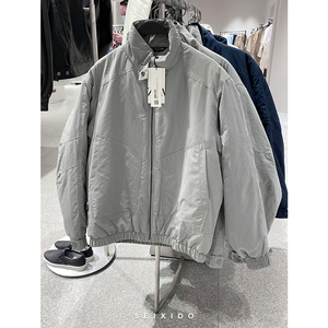柜499！秋冬休闲男装立领薄棉服夹克纯色宽松棉衣外套8281481 811