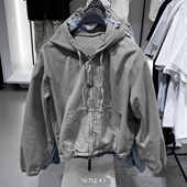 秋季 男装 美式 柜429 休闲连帽水洗宽松短夹克4365371 802牛仔外套