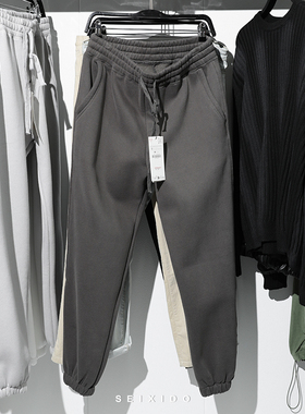 柜279！秋冬款男装美式休闲长裤0761332松紧腰加绒束脚裤0761/332