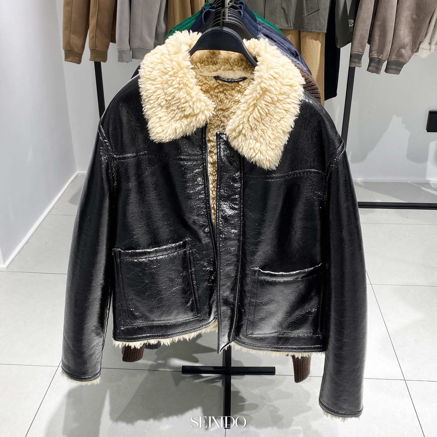 西班牙单！翻毛领加绒加厚夹克