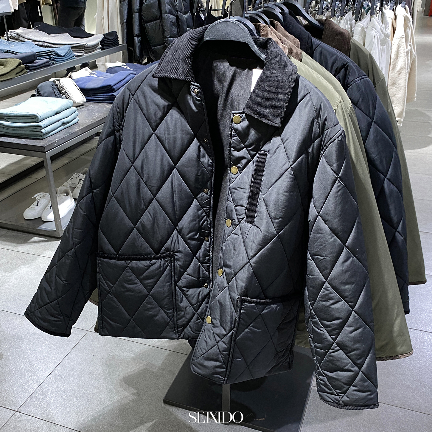 西班牙单！灯芯绒领棉服夹克外套