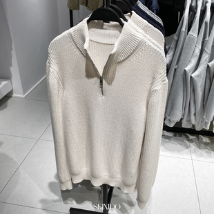 712简约休闲针织衫 柜429 拉链高领棉质毛衣3332300 男装 秋冬新款