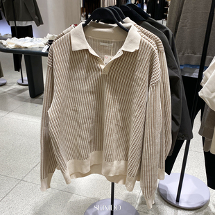 秋冬新款 条纹毛衣4938313 男装 POLO领长袖 712 雪尼尔针织衫 柜429