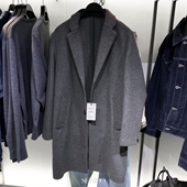 802羊毛混纺外套8281 柜799 毛呢大衣8281104 中长款 104 秋冬男装