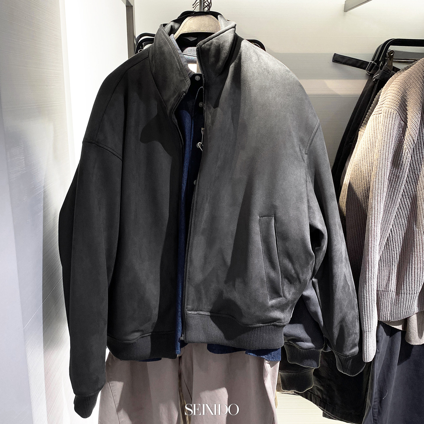 柜549！冬季男装宽松绒面质感夹克6318303 807棉服厚外套6318/303