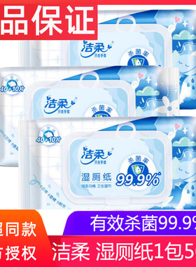 洁柔湿厕纸50片男女用擦屁屁湿厕巾家庭实惠装洁厕湿纸巾JS205-01