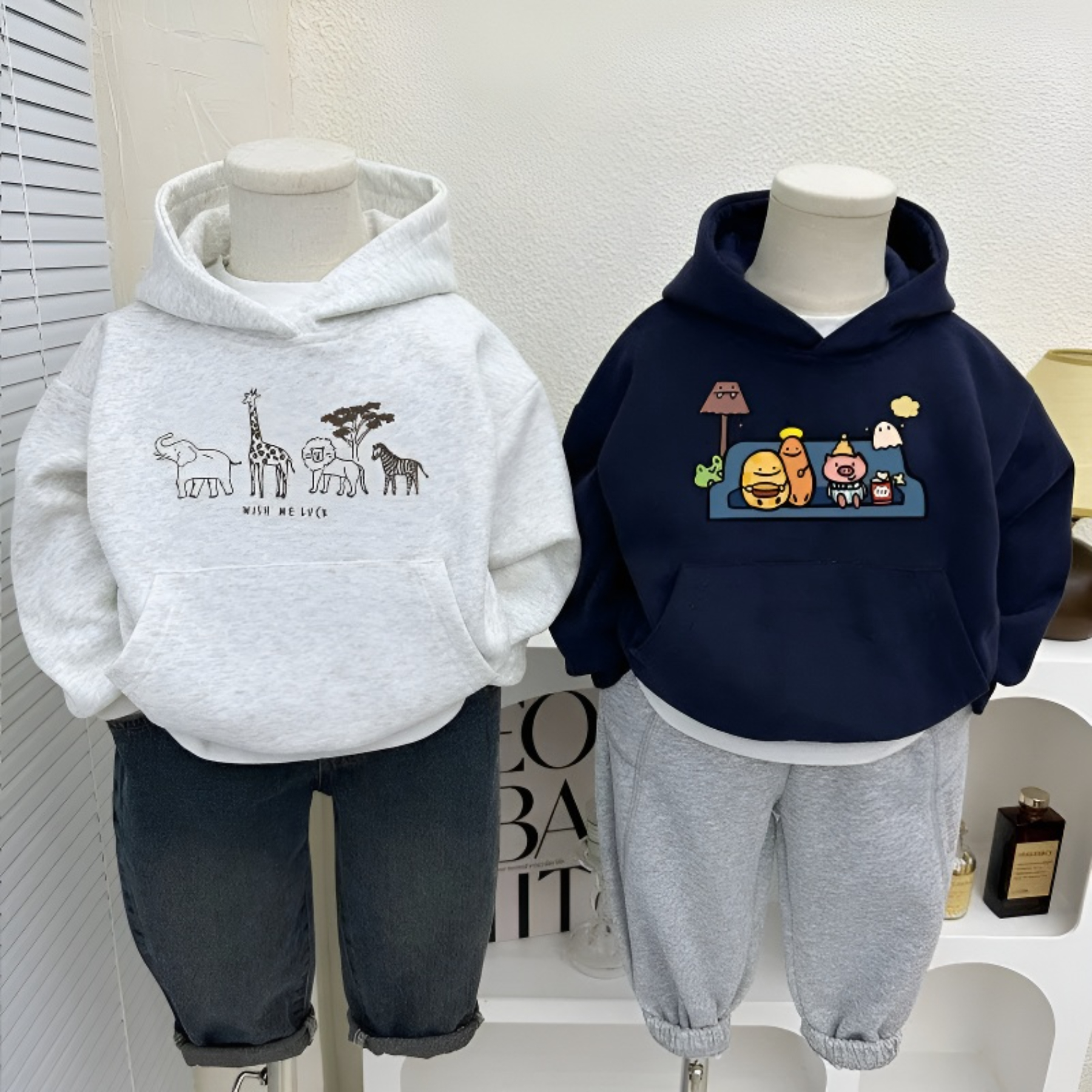 儿童秋冬新款卡通动物连帽卫衣男童女童宝宝洋气长袖上衣秋冬装