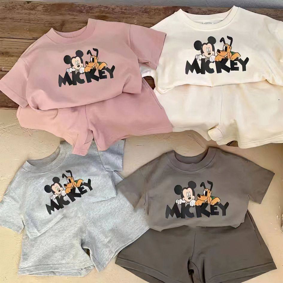 儿童宝宝夏季T恤短裤套装男女童韩系休闲短袖卡通印花休闲两件套,运动/瑜伽/健身/球迷用品,儿童泳衣/裤,淘宝优惠券,粉丝福利购,淘宝优惠卷