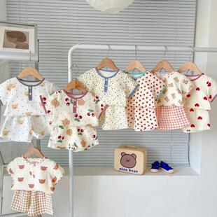 短袖 男女宝宝薄款 新品 衣服家居两件套 套装 婴幼儿童夏装 短裤 夏季